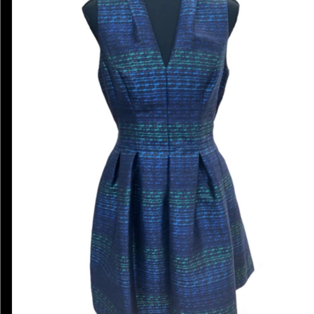 Vince Camuto Metallic Jacquard Fit & Flare Party Dress Size 14 - Picture 4 of 6